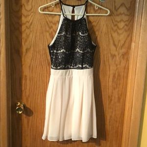 black and cream homecoming/formal dress